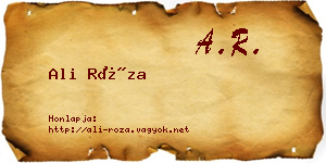 Ali Róza névjegykártya